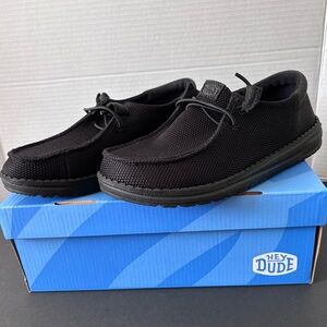 Hey Dude Women's Wendy Funk Mono Black Fabric Loafers Size 6 Pristine Condition